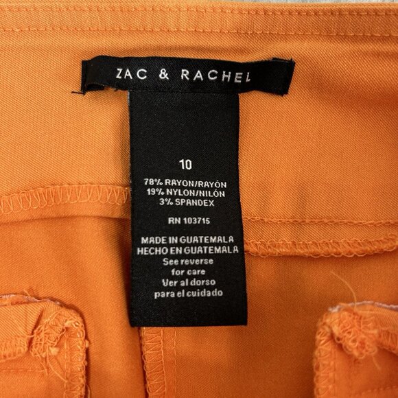 ZAC AND RACHEL Orange Capris Womens Sz 10 Rayon Blend Stretch Pockets Comfort - Picture 12 of 13
